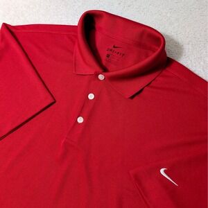 NEW! Nike Polo Shirt Mens XXL Red Dri-FIT Short Sleeve Swoosh 363807-648